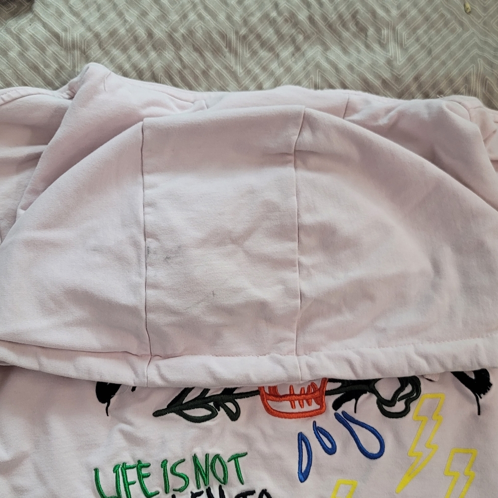 Offbeat Embroidered Graphic Pink Hoodie for Men - Picture 13 of 13